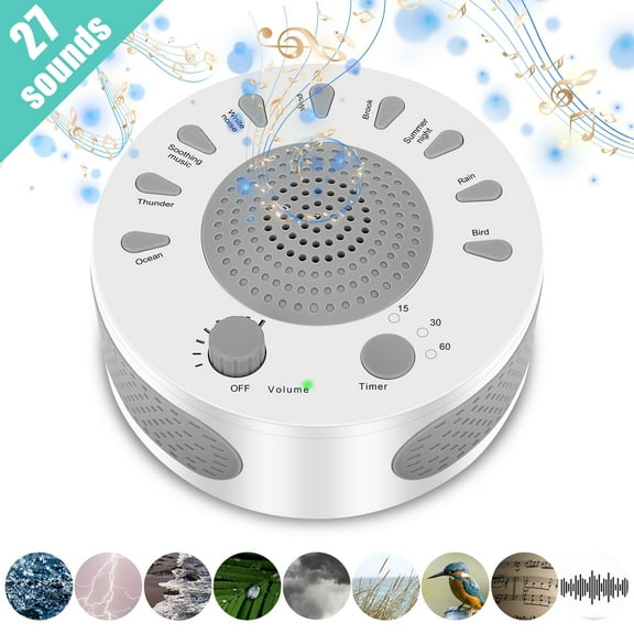 DISEN White Noise Machine, Portable Sleep Sound Machine with 3 Timers and 27 Soothing Sounds