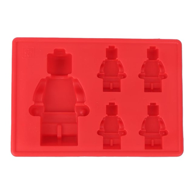 Bandeja de hielo 4+1, molde de hielo multifuncional de silicona de grado alimenticio con forma de Robot doméstico rojo para Cocina NikouMX Muebles