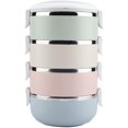 thumbnail image 1 of Fiambrera térmica - Contenedor de alimentos portátil de acero inoxidable tipo bento (cuatro capas, 2800 ml), 1 of 8