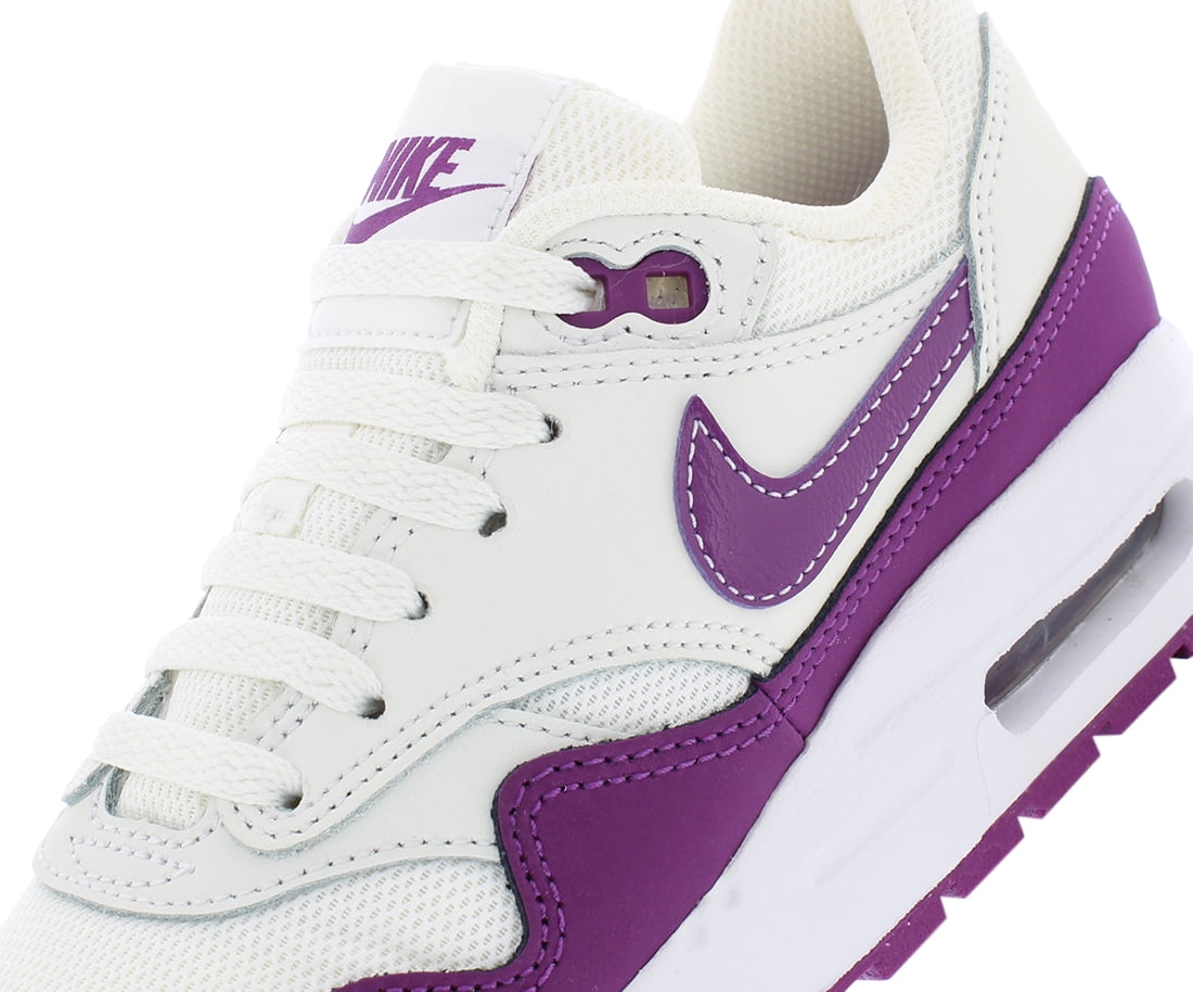 Nike Air Max 1 GS Girls Shoes Size 3, Color: Summit White/Viotech/White