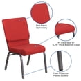 thumbnail image 3 of BizChair 4 Pack 18.5''W Stacking Church Chair in Red Fabric - Silver Vein Frame, 3 of 10