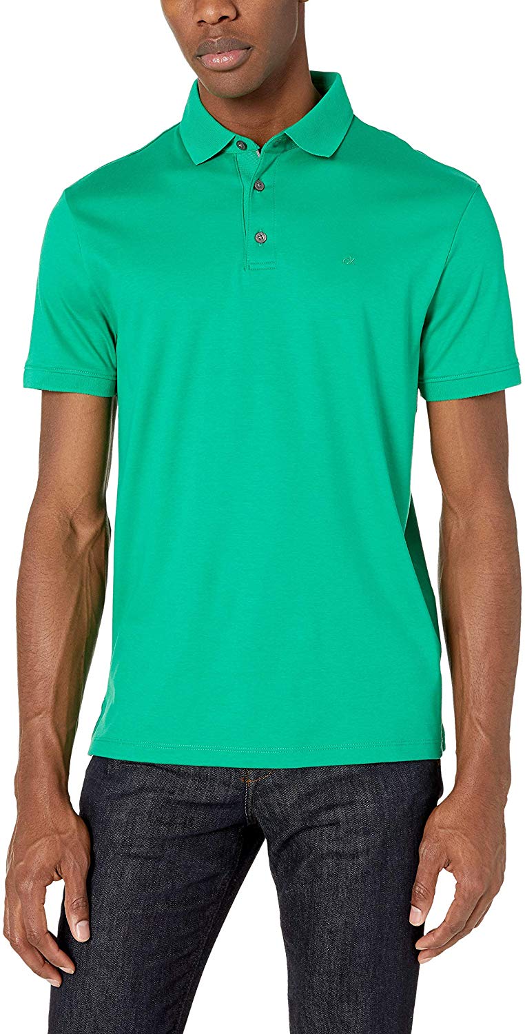 calvin klein men's liquid touch polo solid