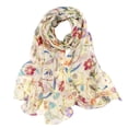 thumbnail image 2 of YVNAURA Women's Spring Summer Long Scarf Lightweight Soft Floral Print Shawl Wrap Sheer Sunscreen UV Protection Scarf Casual Travel Beach Gift for Her, Yellow,One Size, 2 of 2