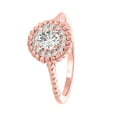 thumbnail image 3 of Aonejewelry 14k Solid Rose,White and Yellow gold 5/8 Ct Round Shape Brilliant Cut Diamond Halo Engagement Wedding Ring With 14 side diamonds (IJ/I2-I3) Any Size Available., 3 of 7