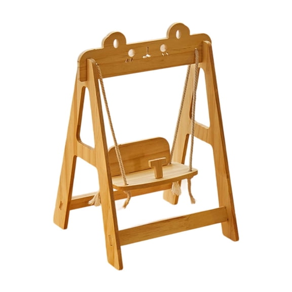 Lazsy Doll Swing Easy Assembly Wood Cute Accessories Photo Props for Doll Lounge Chair Rabbit