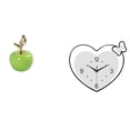 thumbnail image 1 of Escultura de fruta de cerámica y reloj de pared en forma de corazón, decoración creativa para el hogar, obra de arte para sala de estudio, cafetería,, 1 of 8