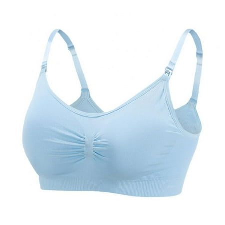 

Xmarks Simply Sublime Seamless Nursing Bra for Breastfeeding | Wireless Maternity Bra Blue 32/70ABCD 34/75ABCD