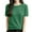 Z-Green439, variant on Women's Sweater Solid Color Short Sleeve O-Neck Wool Blend Summer Fall Lightweight Business Casual Blouses Female Versatile Tops