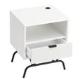 thumbnail image 4 of Furniture of America Estee 1-Drawer Wood Indoor End Table with USB Port, White Pure, 4 of 8