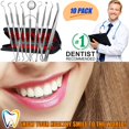 thumbnail image 2 of Dental Tools, 10 Pack Professional Plaque Remover Teeth Cleaning Tools Set, Stainless Steel Oral Care Hygiene Kit with Metal Plaque Cleaner, Tartar Scraper, Tooth Scaler, Tongue Scraper - with Case, 2 of 2