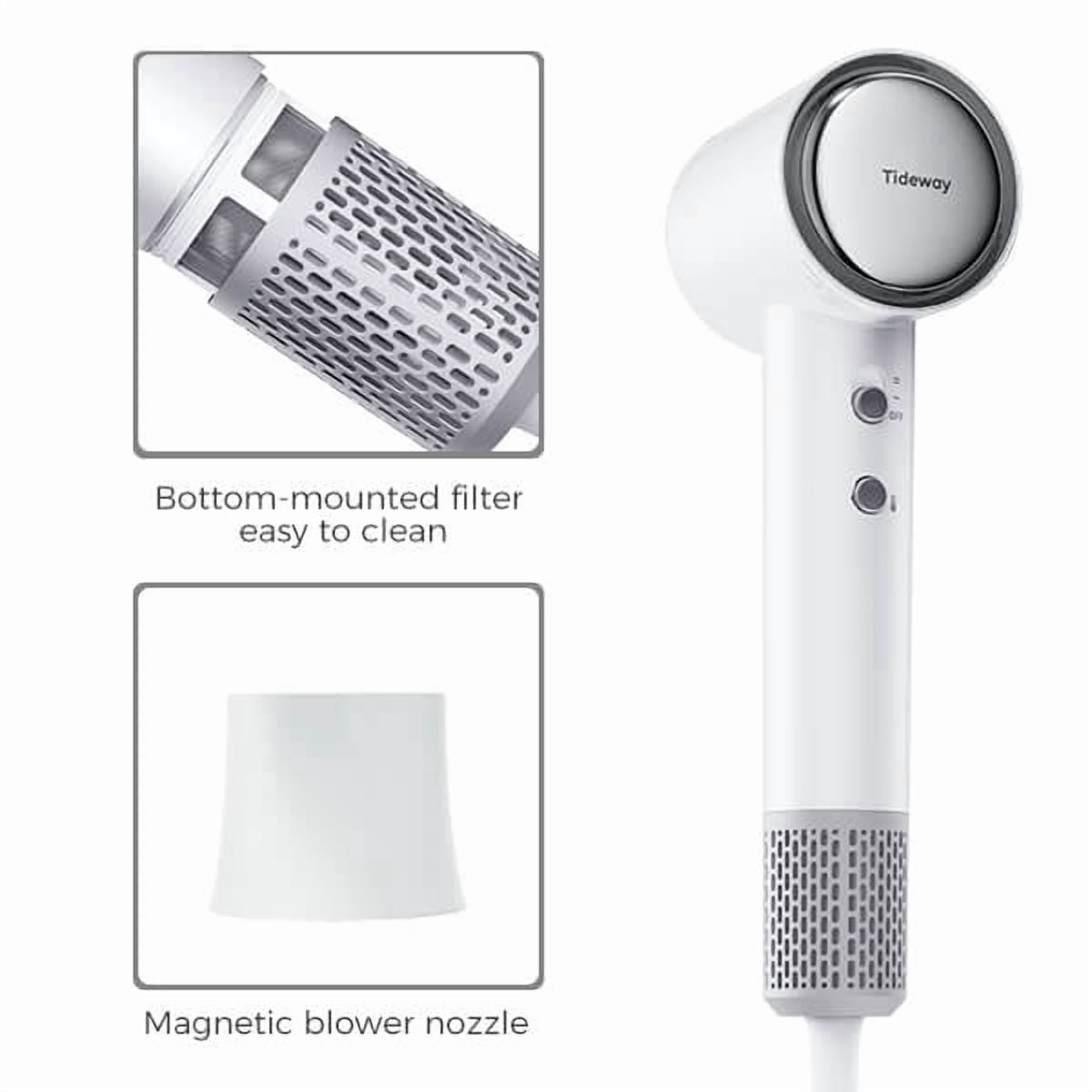 Tideway C02 Titanium High-Speed Hair Dryer, 110,000 RPM Brushless Motor, Ionic Technology, 4 Heat Settings, Smart Thermo Control, gray