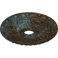thumbnail image 3 of Ekena Millwork 19 7/8"OD x 3 5/8"ID x 1 1/4"P Spring Leaf Ceiling Medallion (Fits Canopies up to 5 5/8"), Hand-Painted Bronze Blue Patina, 3 of 6