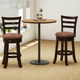 thumbnail image 4 of Costway 26” Counter Height Swivel Barstools Set of 4 with Back, Faux Leather Seat for Pub, 4 of 9