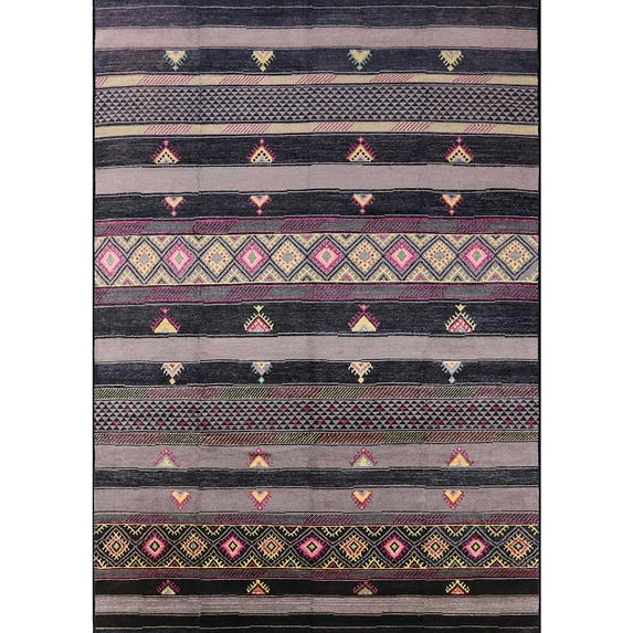 Ahgly Company Machine Washable Indoor Rectangle Industrial Modern Rosy Pink Area Rugs, 3' x 5'