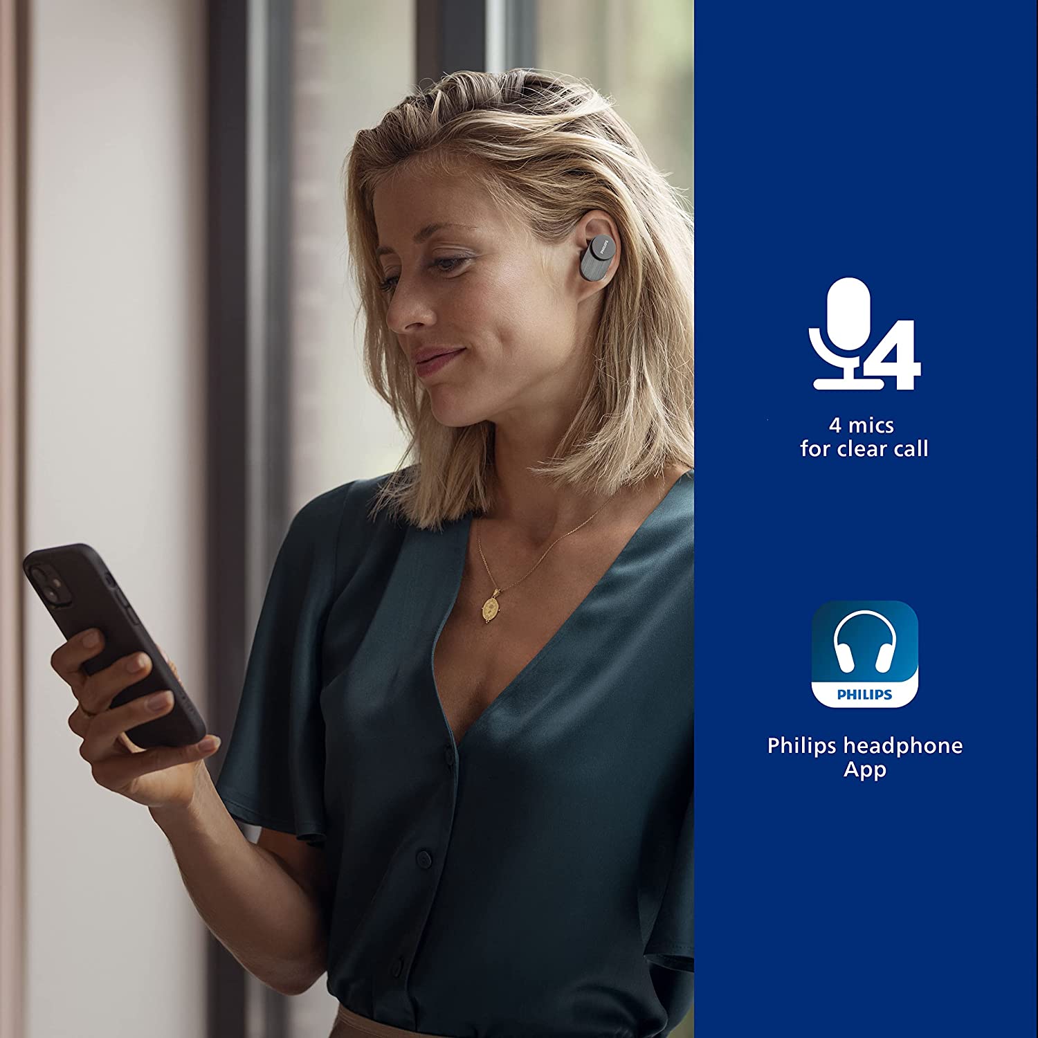 PHILIPS Fidelio T1 True Wireless Headphones with Active Noise Canceling Pro+ Audiophile Quality, Black