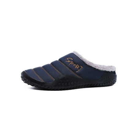 

Rotosw Men Waterproof Slipper Round Toe Anti Slip Indoor Bedroom Flat Casual Resistant Shoes