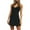 Black, variant on IROINNID Sundress For Women Sleeveless Spaghetti Strap Print Summer Above Knee, Mini Dress V-Neck Short Dress