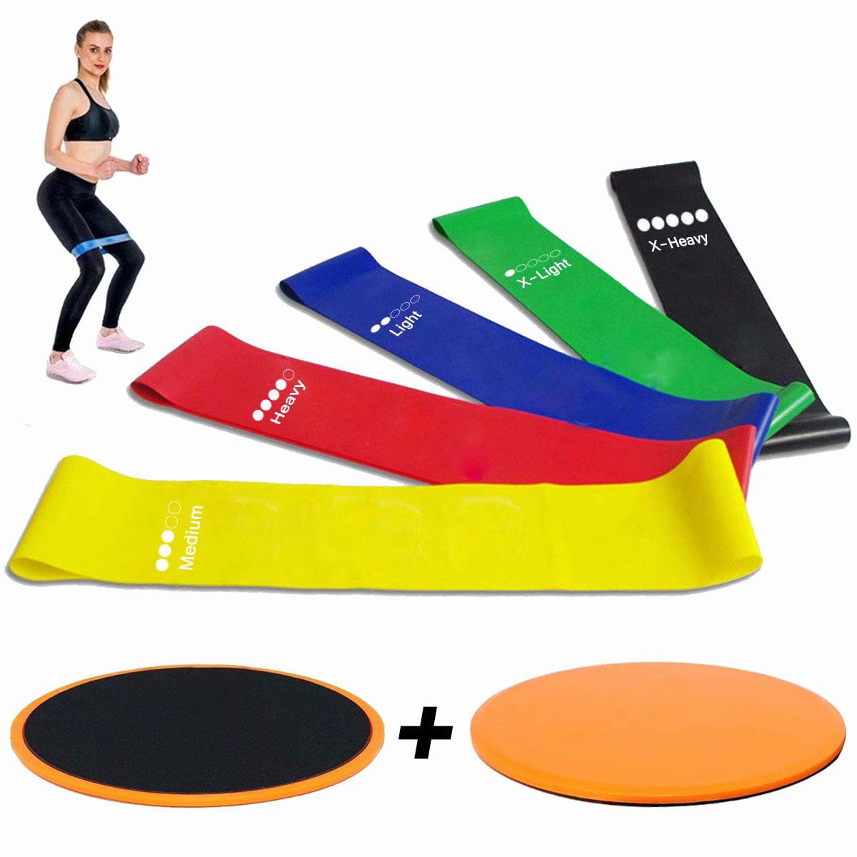 Resistance Band Loop Set Exercise Glutes Legs Yoga Pilates Home Gym Workout