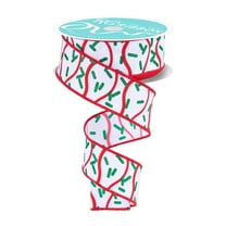 1.5" Wavy Stripe Glitter Sprinkle Ribbon: White (10 Yards)