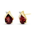 thumbnail image 3 of Galaxy Gold 14k 20" Yellow Gold Teardrop Garnet with Diamond Accent Necklace and Earring Set, 3 of 5