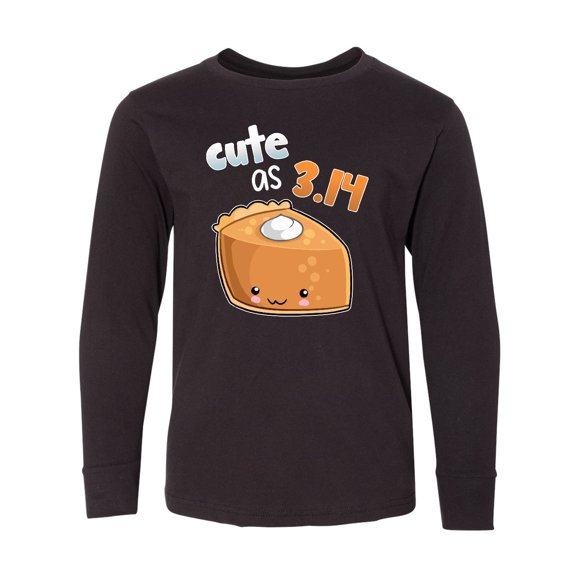 Inktastic Cute as 3.14 Pi Day Pumpkin Pie Pun Long Sleeve Youth T-Shirt