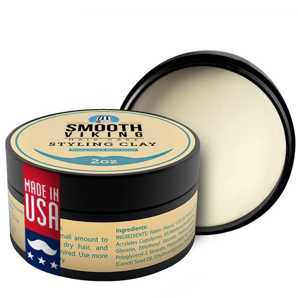 Pomada para el cabello Smooth Viking Pomade para hombre, fijación media y alto brillo, 60 ml