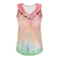 thumbnail image 6 of AherBiu Summer Tops for Women Tie-Dye Tank Top Ruffle V Neck Casual Loose Basic Comfy Top Tees Shirts, 6 of 6