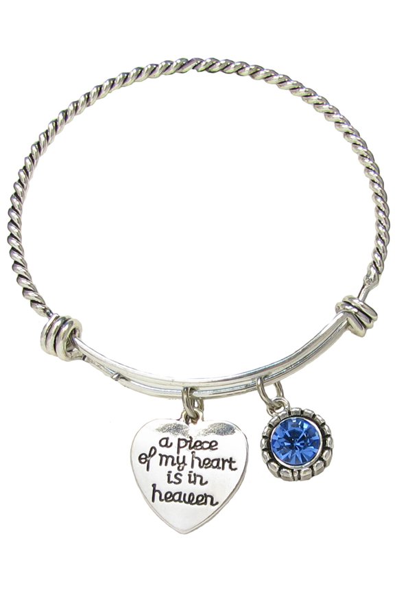 A Piece Of My Heart Is In Heaven Wire Bangle Bracelet
