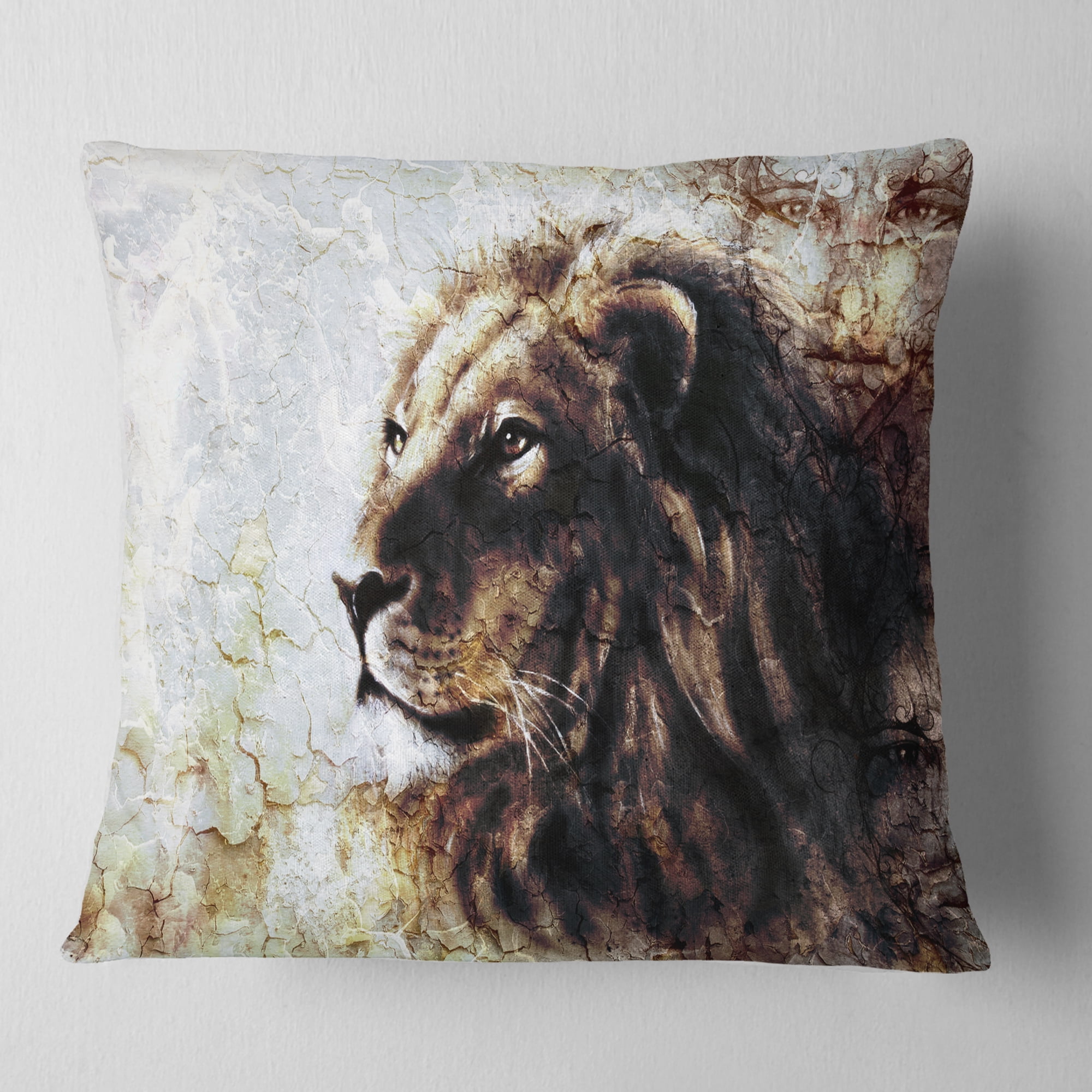 Designart Mystic Face - Animal Throw Pillow - 18x18