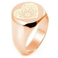 thumbnail image 1 of Sterling Silver Floral Lotus Heart Engraved Round Flat Top Polished Ring, 1 of 1