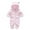 Pink, variant on URMAGIC Newborn Baby Jumpsuit Hooded Fleece Rompers Long Sleeve Onesies Outwear Outfits 0-12 Months