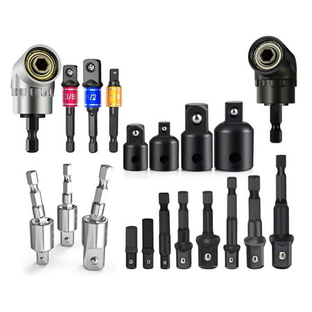 

Drill Socket Adapter Converter for Impact Driver 105° Right Angle Drill Attachment Bit Socket Adapter and Reducer Set