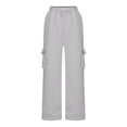thumbnail image 4 of ZZwxWA Women High Waisted Drawstring Wide Leg Cargo Pants 2025 Trendy Casual Baggy Joggers Pants with Pockets, 4 of 6