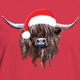 thumbnail image 3 of CafePress - Highland Cow Santa Hat Xmas T Shirt - Women's Traditional Fit Dark T-Shirt, 3 of 4