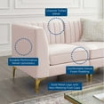 thumbnail image 6 of Modway Triumph Channel Tufted Performance Velvet Loveseat in Pink, 6 of 7