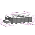 thumbnail image 4 of vidaXL 15 Piece Garden Dining Set with Cushions Grey Poly Rattan, 4 of 5