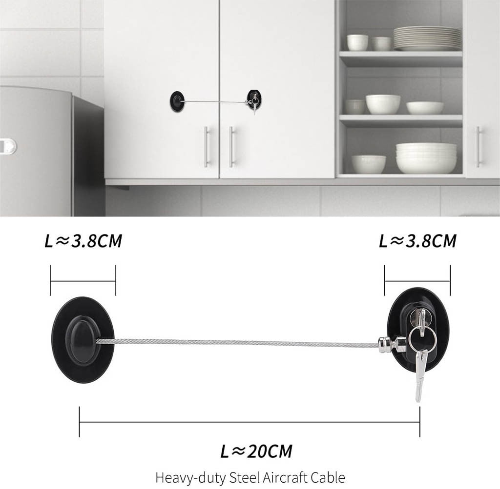 JilgTeok 5 Packs Refrigerator Lock with Keys Strong Adhesive Fridge Lock for Freezer, Cabinets & Drawers Child Proof Security for Medicine & Food