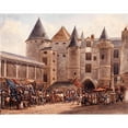 thumbnail image 2 of Auguste-Sébastien Bénard 24x20 Black Ornate Framed Double Matted Museum Art Print Titled: The Fatty Beef in Front of the Grand Chatelet, a Carnival Day (1801 - 1900), 2 of 5