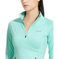 thumbnail image 6 of Baleaf Women's Thermal Fleece Half Zip Thumbholes Long Sleeve Running Pullover Aqua Size S, 6 of 8