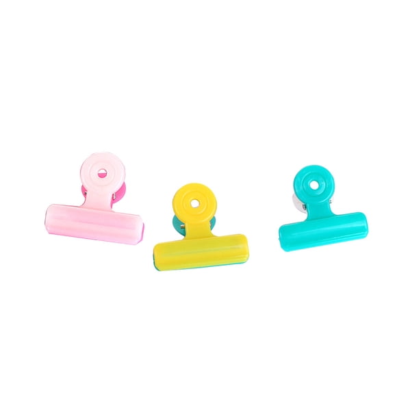 Shisuyan 3 Pcs Pinces à Charnière de Documents Grandes Pinces à Papier Fournitures de Bureau Couleurs Pastel