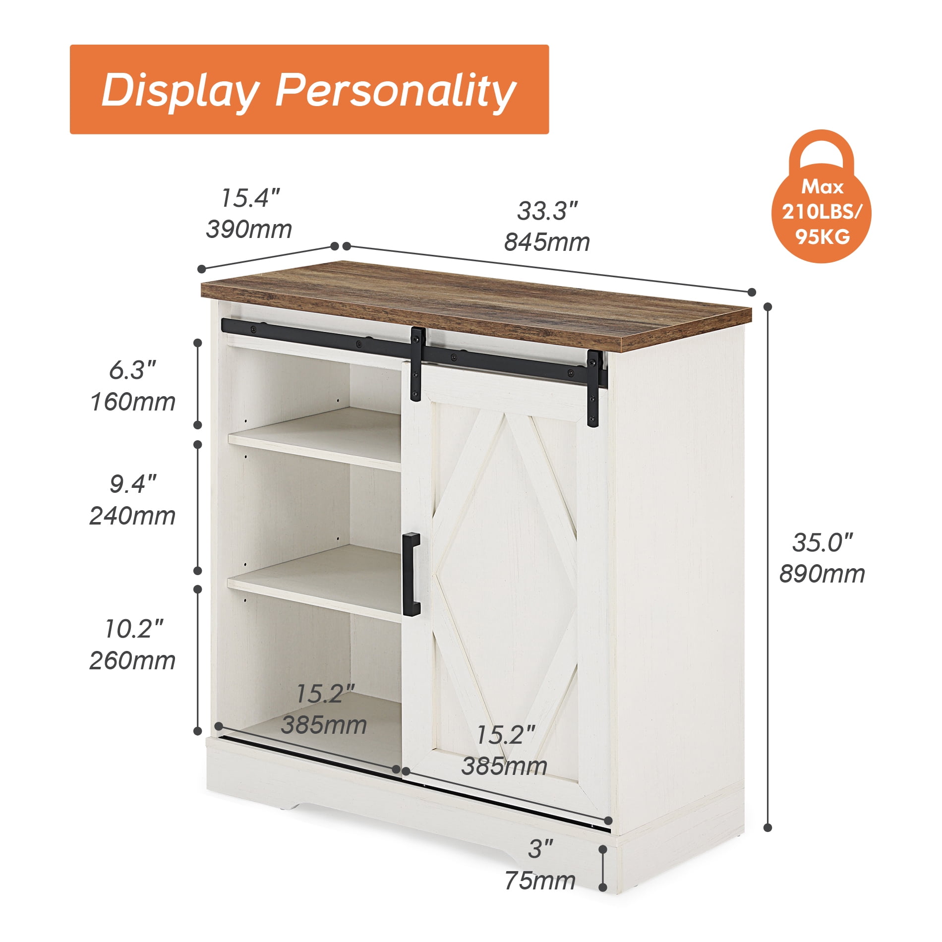 WAMPAT Rusitc ファームハウス アクセント ビュッフェ サイドボード サービングコンソール キャビネット コーヒーバー 並行輸入品