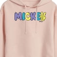 thumbnail image 3 of Disney - Mickey Multicolor Hand Peace Sign - Juniors Cropped Pullover Hoodie, 3 of 5