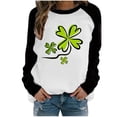 thumbnail image 1 of Besolor Chandails de la Saint-Patrick pour Femmes à Manches Longues avec Trèfle, Col Rond, Tunique de Vacances, 1 of 4