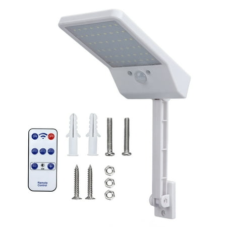 

Outdoor Wall Solar Light 48 LEDs Security Motion Sensor Lamp for Garage Fence Patio Porch YardWhite Shell