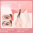 thumbnail image 6 of Crescent eyebrow trimming knife with eyebrow scissors comb macro blade special shaving knife eyebrow trimming beauty makeup tools-Pink-1pcs, 6 of 6
