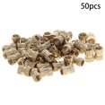 thumbnail image 4 of HUGFEGWE M3x4mm Female Thread Knurled Nuts Hx6mm OD Brass Threaded Insert Embedment Nuts Hydraulic Welded Joint Injection Molding Assortment Kit for 3D Printing Injection Molding 50PCS CJB91-25027, 4 of 7
