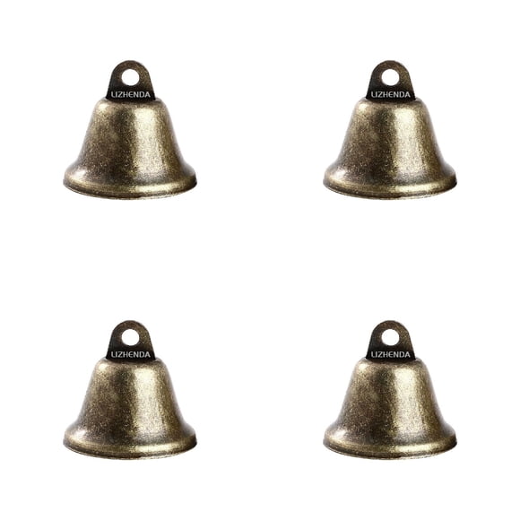 WUSUOWEI 4PCS Vintage Copper Bells,Metal Craft Bells,Copper Loud Bronze Bell,Small Brass Bell,Wind Chime Supplies,Jingle Bells for Craft Doorbell,Making Wind Chimes,Christmas,Cattle,Horse Accessories