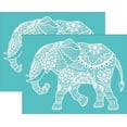 thumbnail image 1 of 2 plantillas de mandala de elefante de 28 x 22 cm (11 x 8,6 pulgadas), autoadhesivas, reutilizables, de malla, lavables, para serigrafía y decoración del hogar., 1 of 9