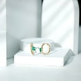 thumbnail image 4 of Rosec Jewels 3/4 CT Emerald and Diamond Hoop Earrings, Minimal Hoop Earrings for Women, Bar Set Baguette Emerald Earrings, Diamond Hoop Earrings, 10K Yellow Gold, 4 of 9