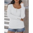 thumbnail image 6 of Womens Long Sleeve Shirts Casual Fall Fashion Clothes Tops Basic Ribbed Knit T Shirts, 6 of 6